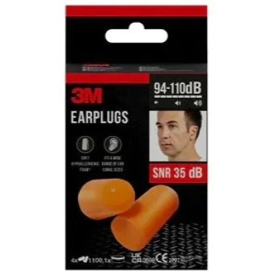 3М NEXCARE ТАПИ ЗА УШИ 1100, мека пяна, SNR 35 dB, оранжеви х 4 чифта + 1 кутия /за съхранение/