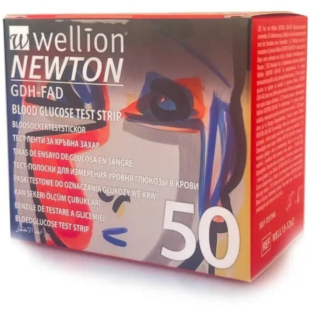ТЕСТ ЛЕНТИ ЗА ГЛЮКОМЕРИ WELLION NEWTON х 50 бр - Диагностика