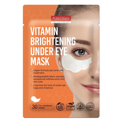 PUREDERM VITAMIN BRIGHTENING UNDER EYE MASK озаряващи пач-маски с витамини за под очите против тъмни кръгове х 30 бр