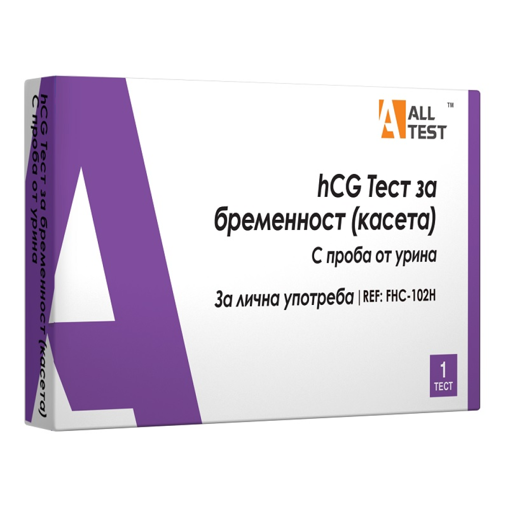 ТЕСТ ЗА БРЕМЕННОСТ hCG КАСЕТА с проба от урина х 1 бр AllTest - Диагностика