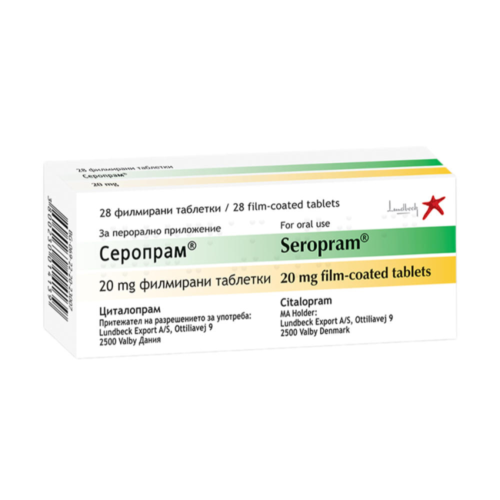 Seropram 20 mg 28 film-coated tablets / Серопрам 20 мг. 28 филмирани таблетки - Лекарства с рецепта