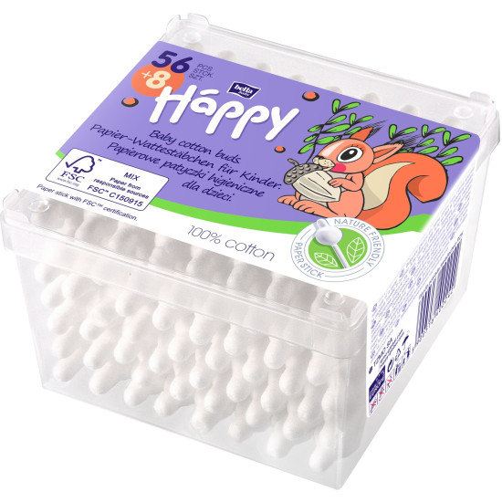 БЕЛЛА BABY HAPPY ТУПФЕРИ ЗА УШИ х 56 бр + 8 бр /подарък/