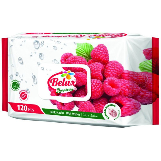 БЕЛУКС RASPBERRY мокри кърпи МАЛИНА с капак х 120 бр