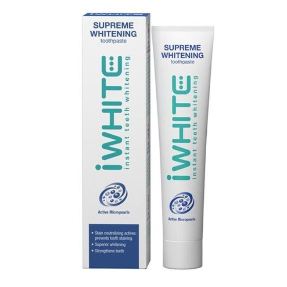 АЙ УАЙТ ИНСТАНТ SUPREME WHITENING избелваща паста за зъби с микроперли 75 мл - Орална хигиена