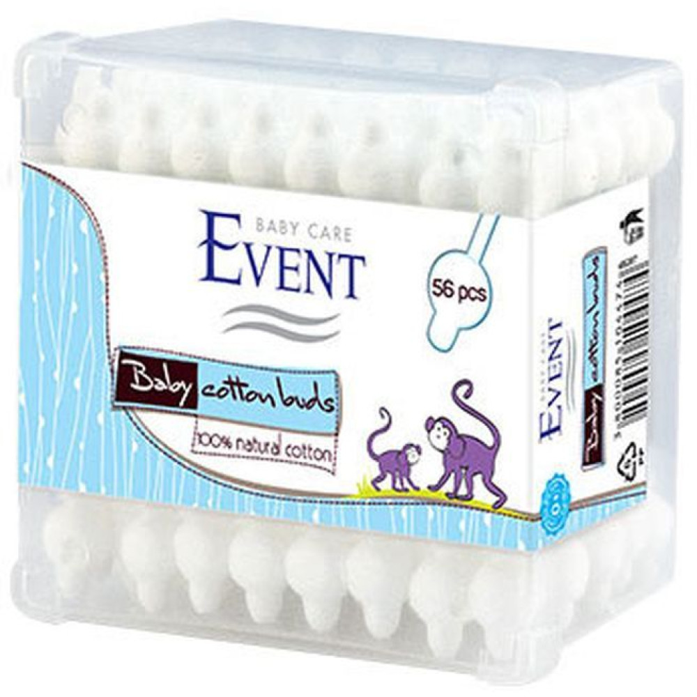 Event Baby Клечки за уши с ограничител х56 броя - Клечки за уши