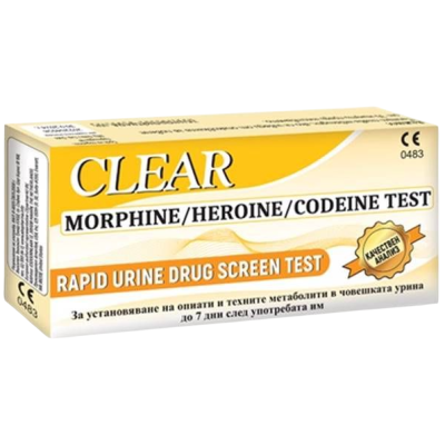 ТЕСТ ЗА НАРКОТИЦИ CLEAR ХЕРОИН, МОРФИН, КОДЕИН /касета/