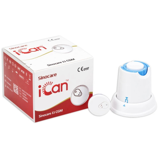 СИСТЕМА ЗА НЕПРЕКЪСНАТО НАБЛЮДЕНИЕ на кръвната захар SINOCARE ICAN I3 CGM x 1 бр ГЛЮКОЗЕН СЕНЗОР /15 дни/