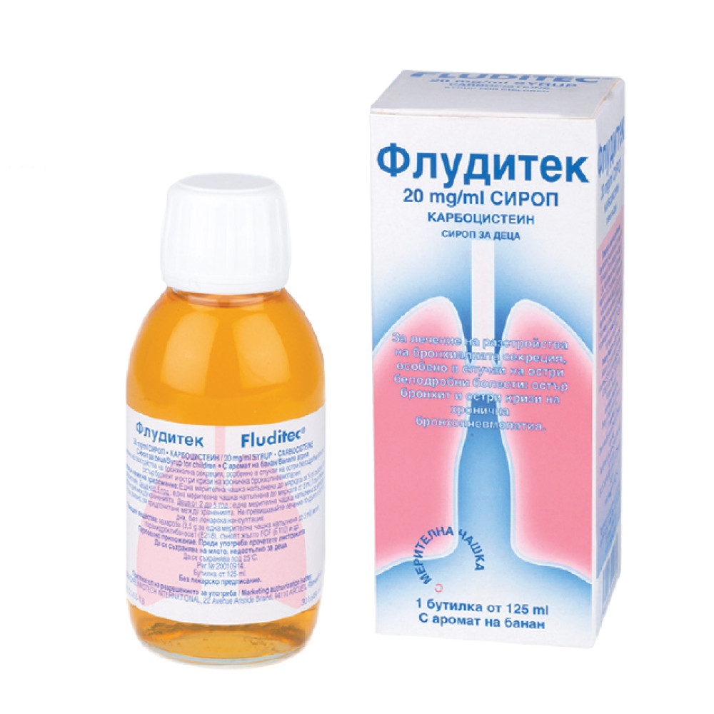 Fliiditec 20 mg/ml syrup 125 ml / Флудитек 20 mg/ml сироп 125 мл - Кашлица и гърло