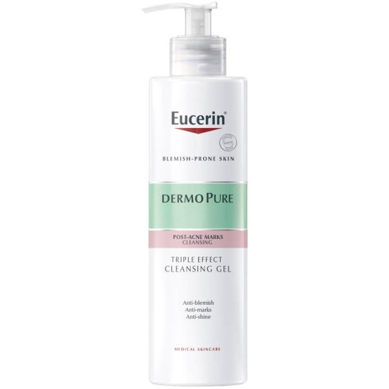 EUCERIN DERMOPURE Tripple Effect Cleansing Gel измивен гел за лице и тяло с тройно действие против акне белези и лъщене 400 мл