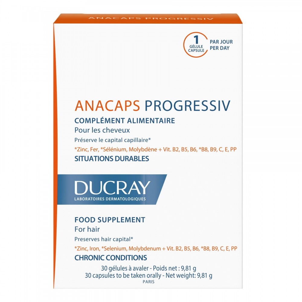 Ducray Anacaps Progressiv Хранителна добавка за коса х 30 -