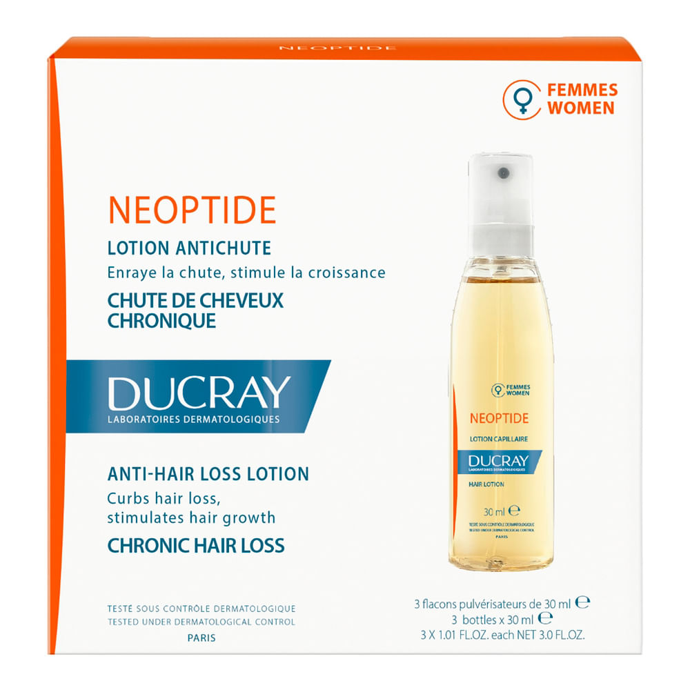 Ducray Neoptide Лосион против хроничен косопад за жени 3 флакона х30 мл - Серуми за коса