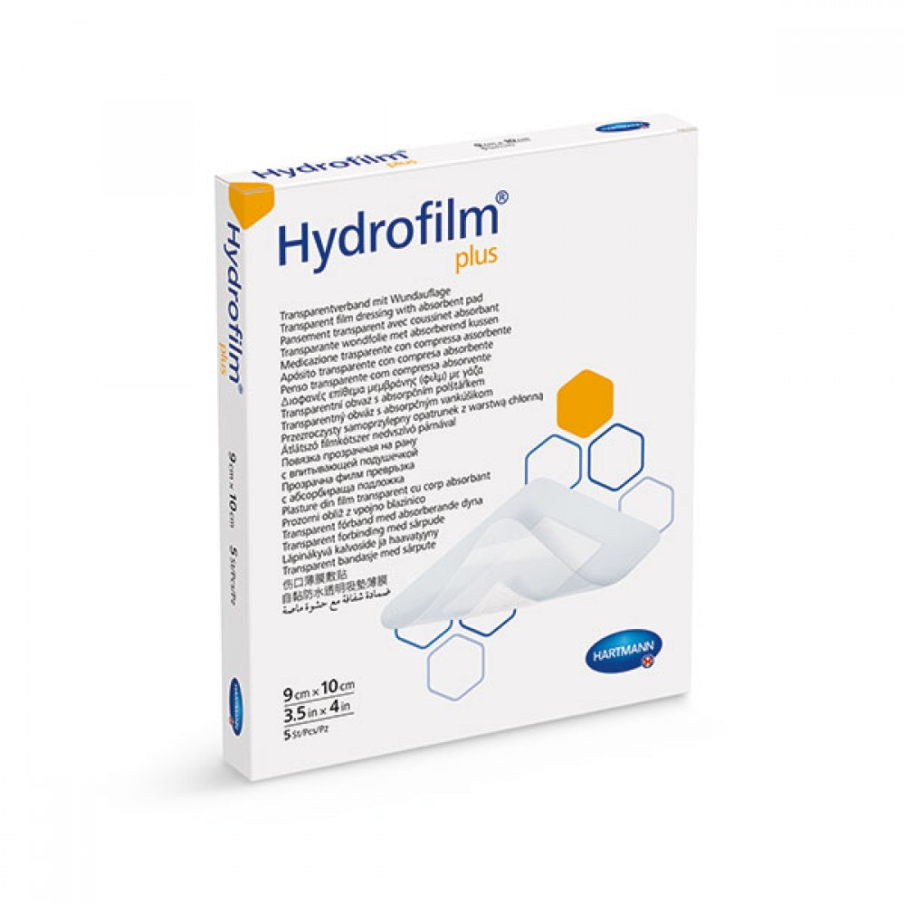 Hartmann Hydrofilm Plus превръзка самофиксираща с абсорбираща подложка 9см./10см. х 5 броя -