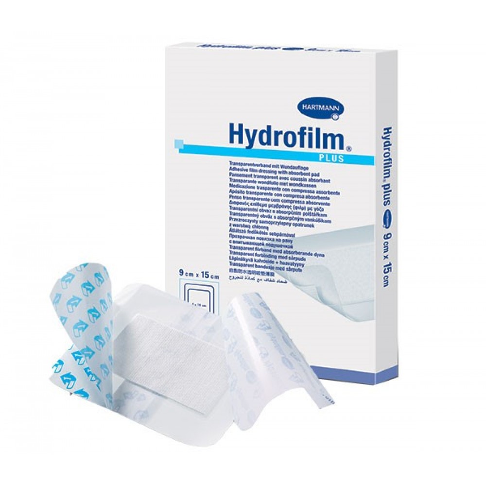 Hartmann Hydrofilm Plus превръзка самофиксираща с абсорбираща подложка 9см./15см. х 5 броя -