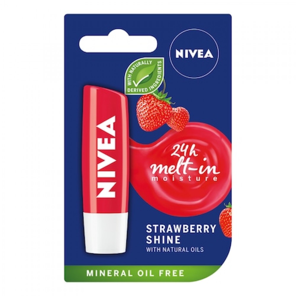 Nivea Strawberry Shine Балсам за устни ягода 4,8гр -