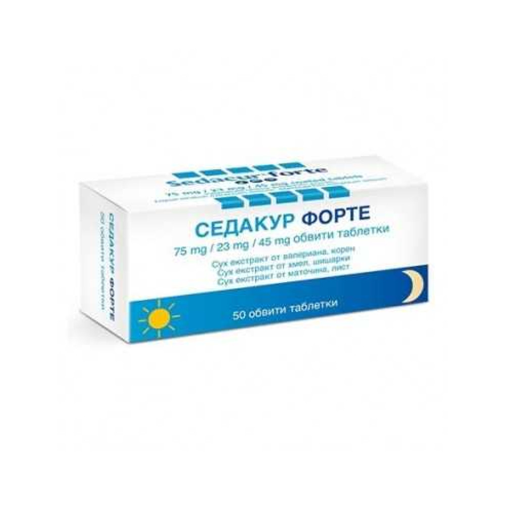Sedacur Forte 50 tablets / Седакур Форте 50 таблетки - Безсъние и напрежение