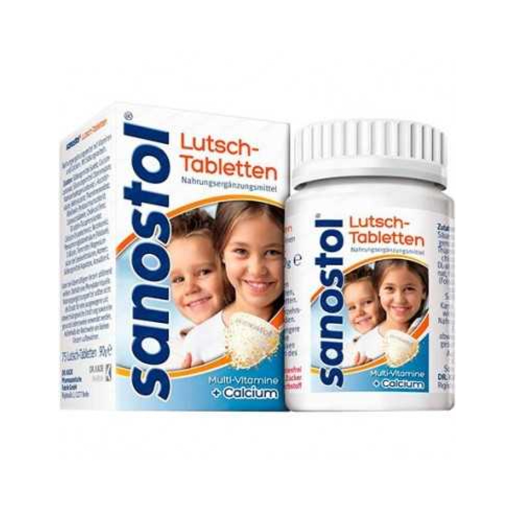Sanostol Multi-vitamine + calcium suction tablets x 75 / Саностол Мулти – витамини + калций таблетки за смучене x 75 - Имуностимулиращи