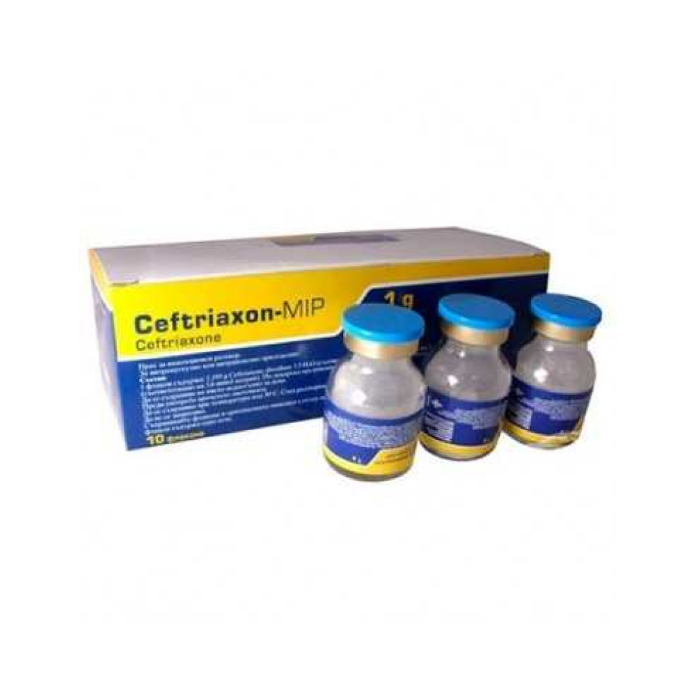 Ceftriaxon 2g 10 vials Mip Pharma / Цефтриаксон 2гр 10 флакона Мип Фарма - Лекарства с рецепта