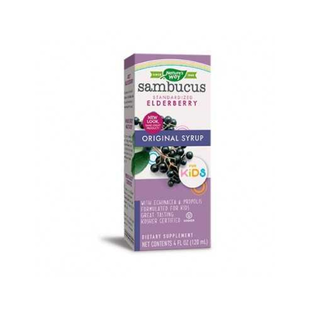 Sambucus Standardized Elderberry original syrup for kids Nature’s Way 120 ml. /Самбукус за деца оригинал сироп с ехинацея за деца Nature’s Way 120 мл. - Имунитет