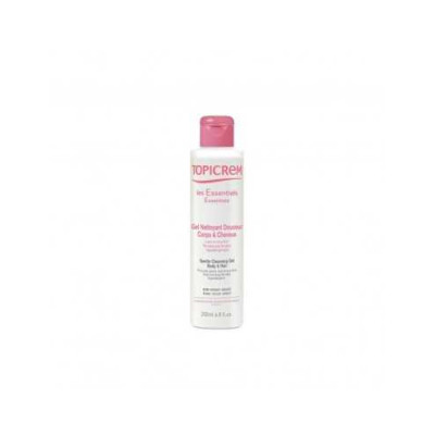 TOPICREM HYDRA+ Gentle Cleansing Gel нежен пенлив почистващ гел за лице коса и тяло за суха и чувствителна кожа 200 мл