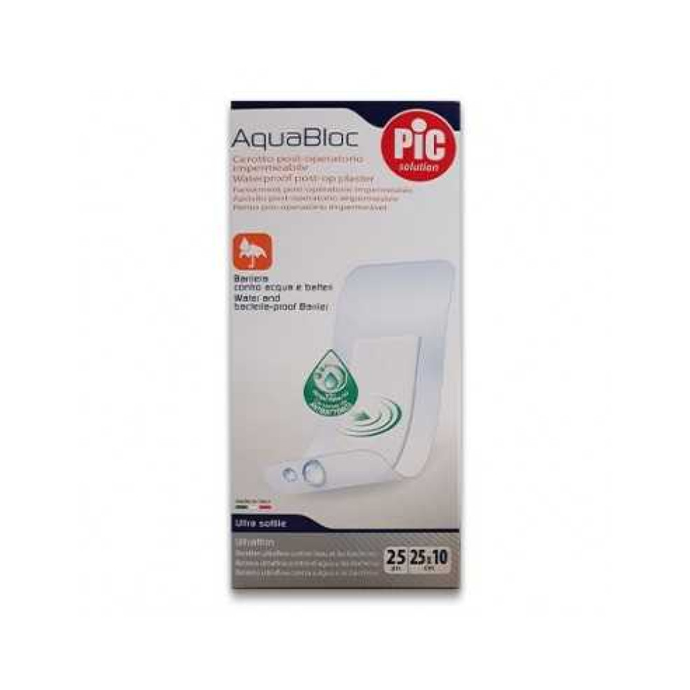 PIC AquaBloc 1 waterproof patches 25 cm / 10 cm / Пик Акваблок 1 водоустойчиви пластири 25 см /10 см - Лепенки и марли