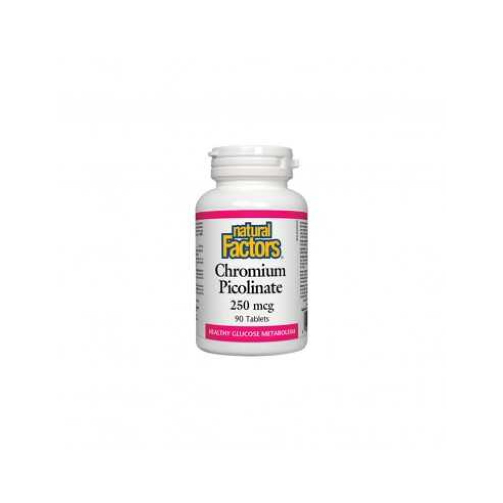 Natural Factors Хром Пиколинат За поддържане на нормално тегло 250 mcg х90 таблетки - Kръвна захар
