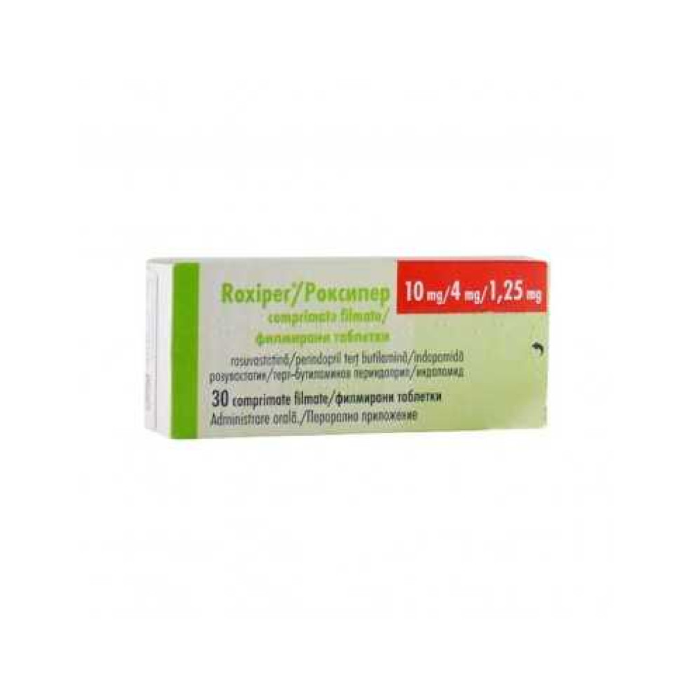 Роксипер 10 мг/ 4 мг/ 1,25 мг х30 филмирани таблетки - Лекарства с рецепта