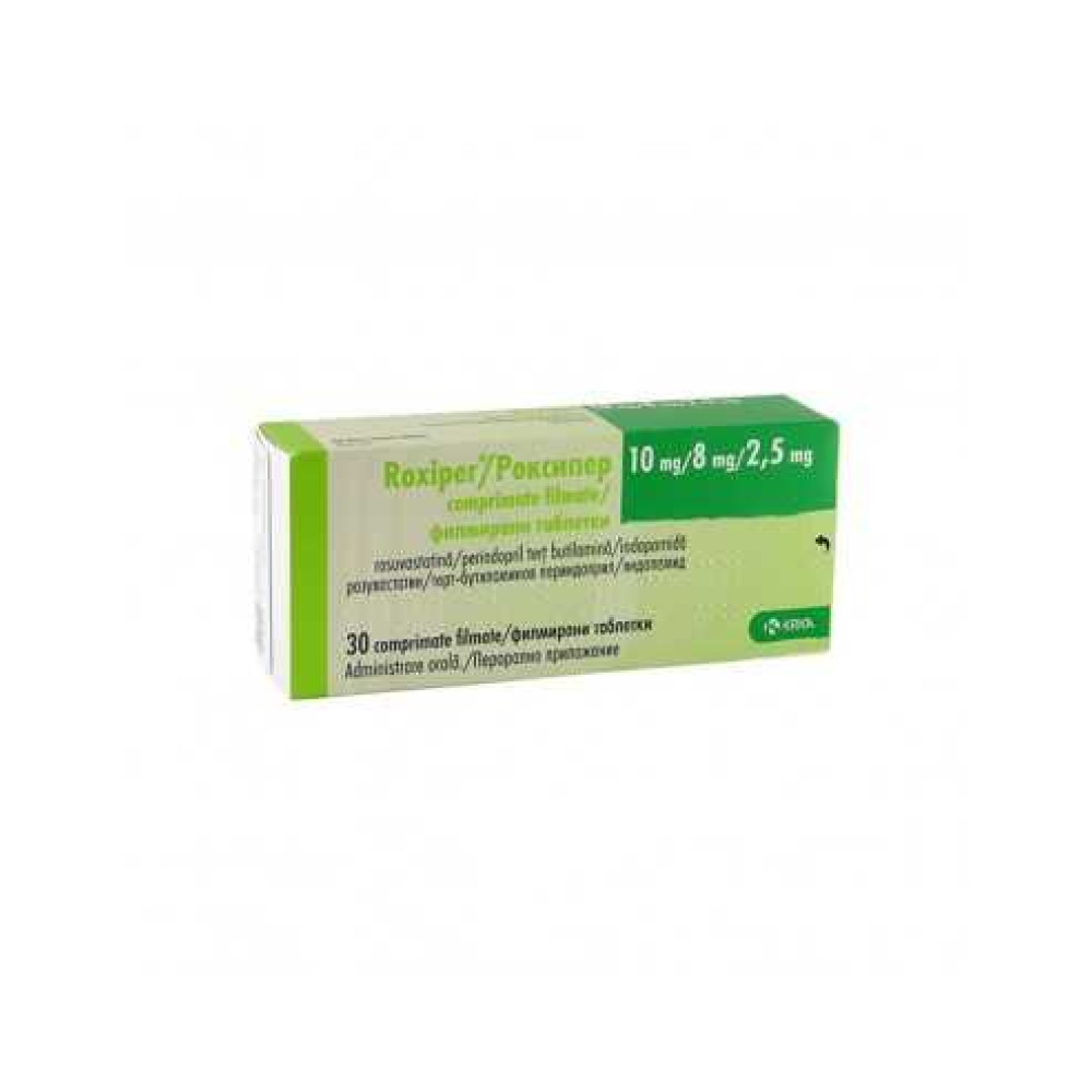 Роксипер 10 мг/ 8 мг/ 2,5 мг х30 филмирани таблетки - Лекарства с рецепта
