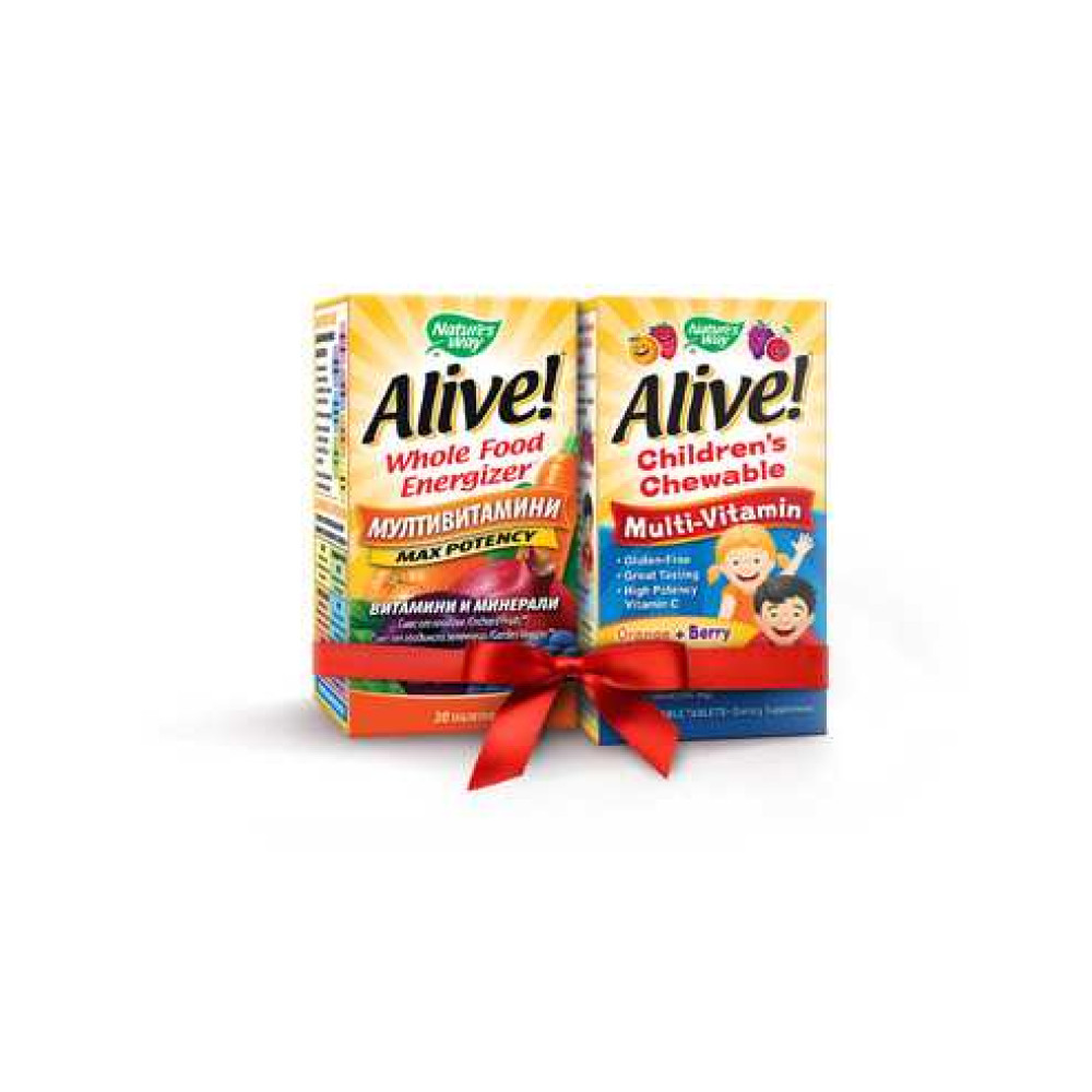 Промо Пакет Alive Мултивитамини х30 таблетки + Мултивитамини за деца х30 дъвчащи таблетки - Витамини и минерали