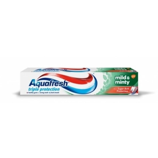 АКВАФРЕШ паста за зъби MILD&MINTY ТРОЙНА ЗАЩИТА 50 мл/зелена/