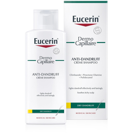 EUCERIN DERMOCAPILLAIR Anti-dandruff Shampoo Dry scalp крем шампоан против пърхот и сърбеж за сух раздразнен скалп 250 мл