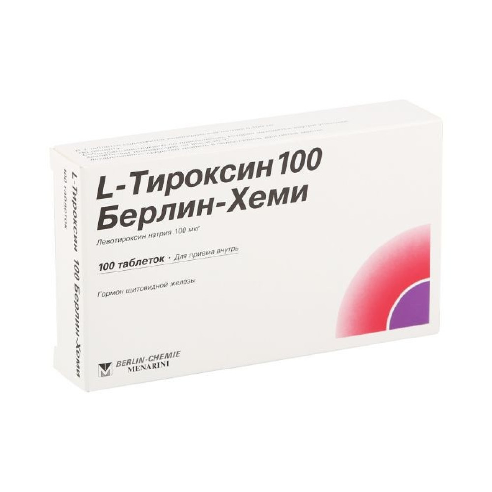 L-Thyroxin 100 Berlin-Chemie 100 micrograms 100 tablets / L-Тироксин 100 Берлин-Хеми 100 микрограма 100 таблетки - Лекарства с рецепта