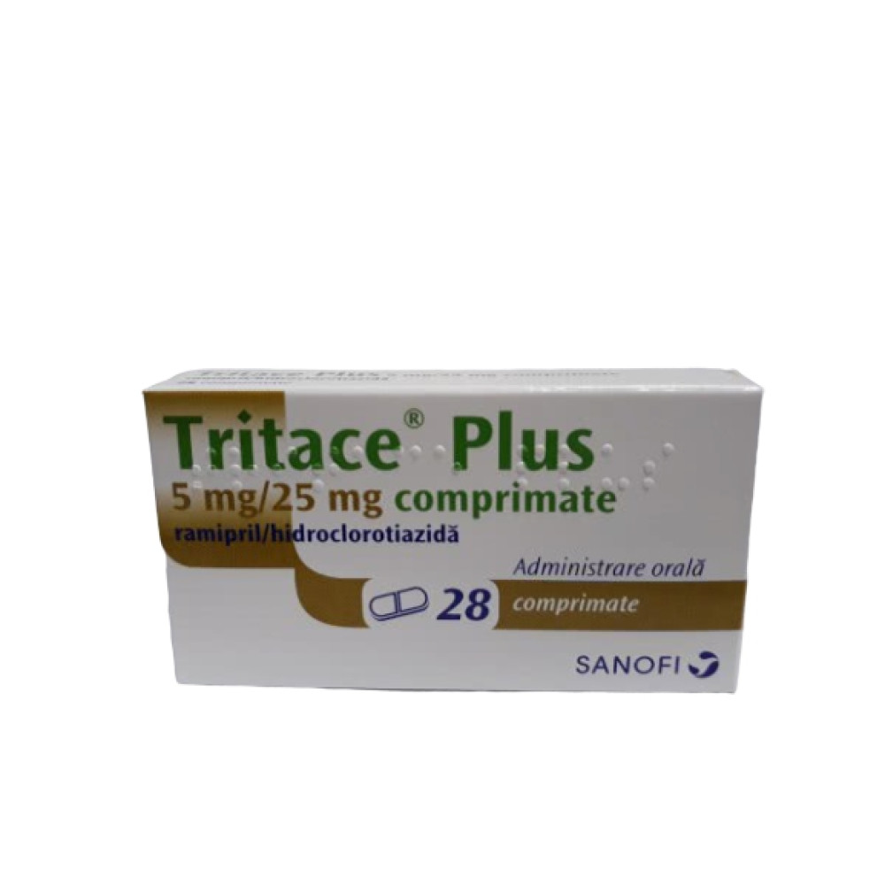 Tritace Plus 5 mg / 25 mg 30 tablets / Тритейс Плюс 5 мг / 25 мг 30 таблетки - Лекарства с рецепта