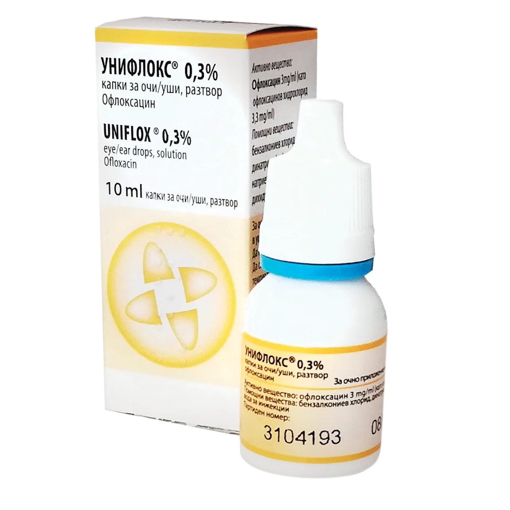 Uniflox 0,3% eye/ear drops, solution 10 ml / Унифлокс 0,3% капки за очи / уши, разтвор 10 мл - Лекарства с рецепта