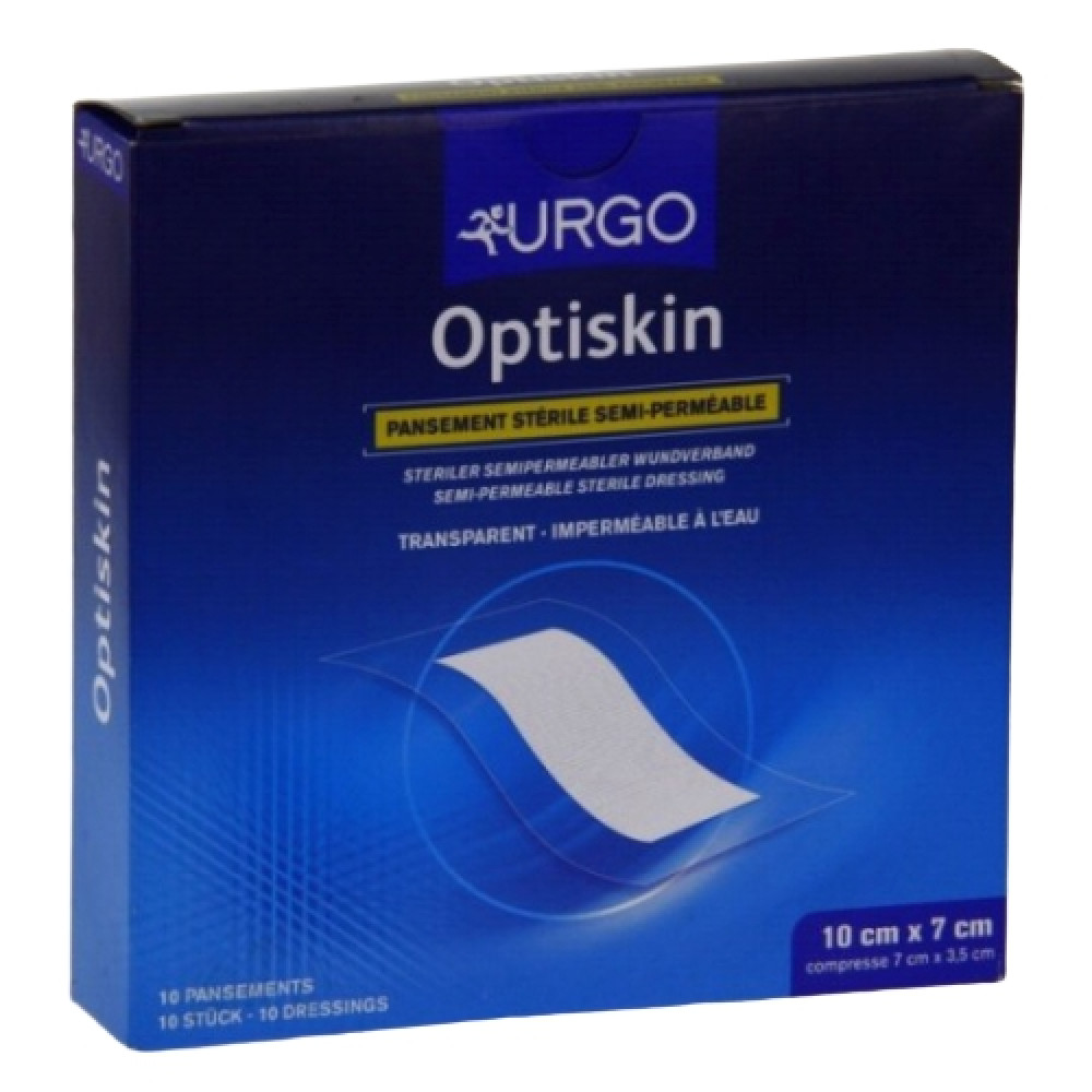 URGO Optiskin, стерилен прозрачен пластир за къпане след хирургически интервенции 10см/7см. х 10 броя -