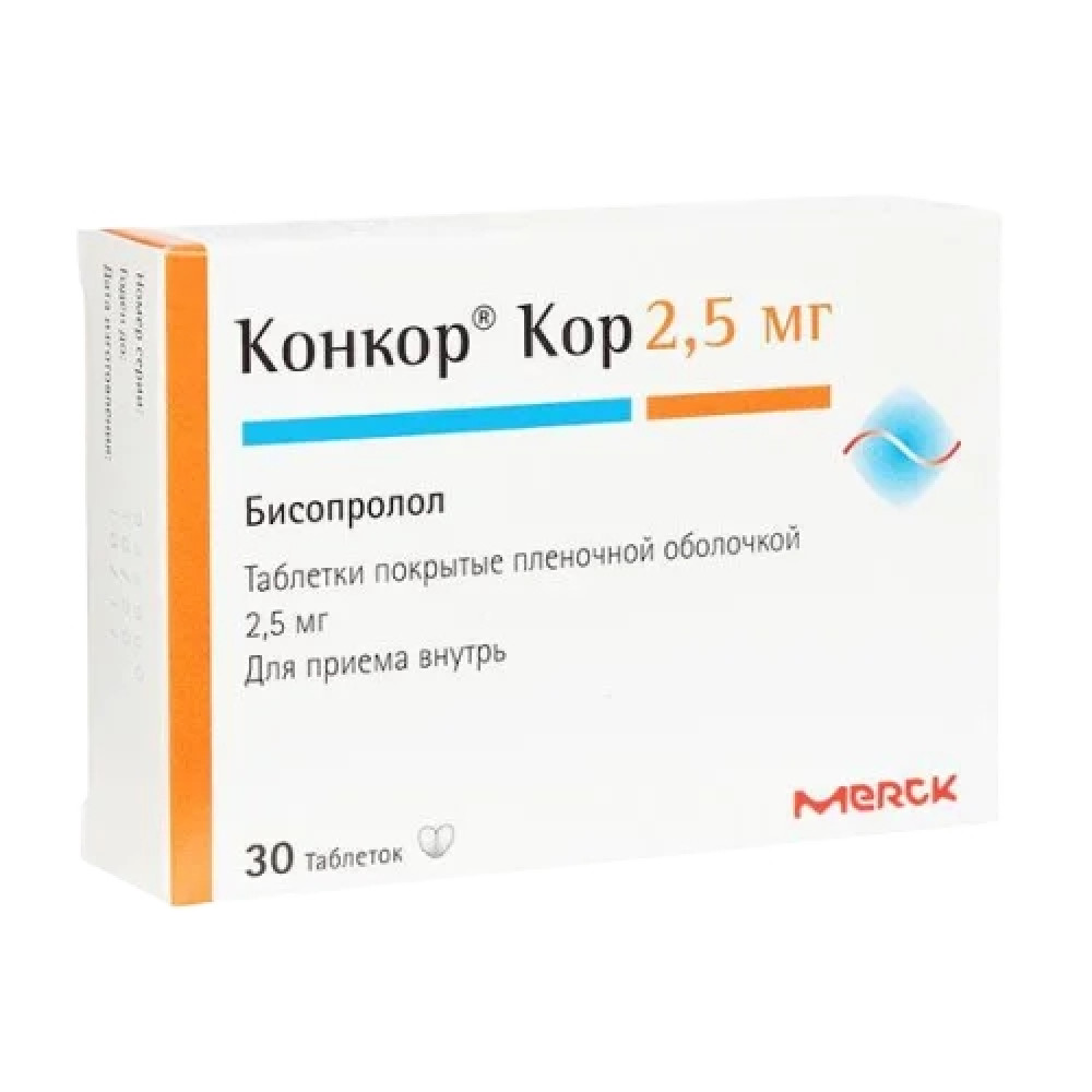 Concor COR 2.5 mg 30 tablets / Конкор KOP 2.5 mg 30 таблетки - Лекарства с рецепта