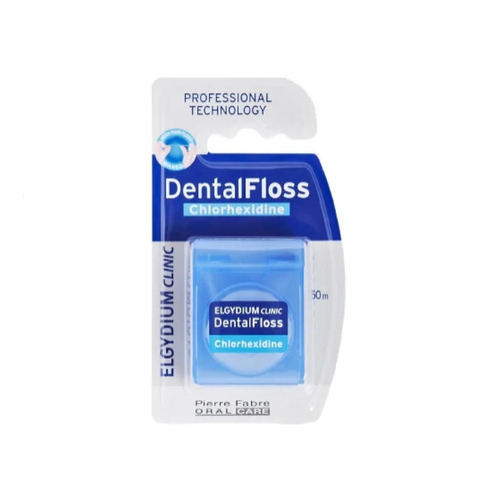 ELGYDIUM CLINIC DENTAL FLOSS КОНЕЦ ЗА ЗЪБИ С ХЛОРХЕКСИДИН 50 м