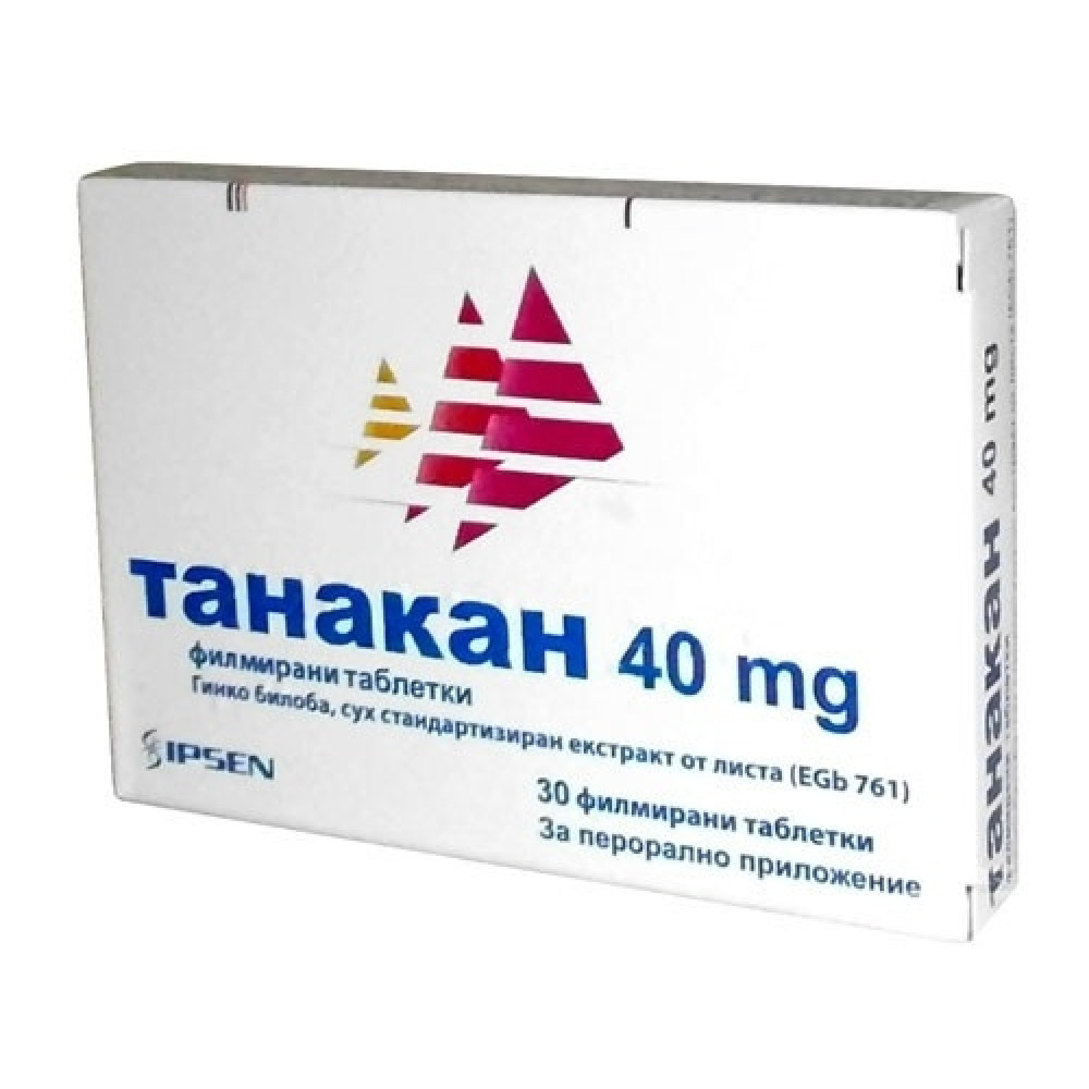 Tanakan 40 mg 30 film-coated tablets / Танакан 40 mg 30 филмирани таблетки - Лекарства с рецепта