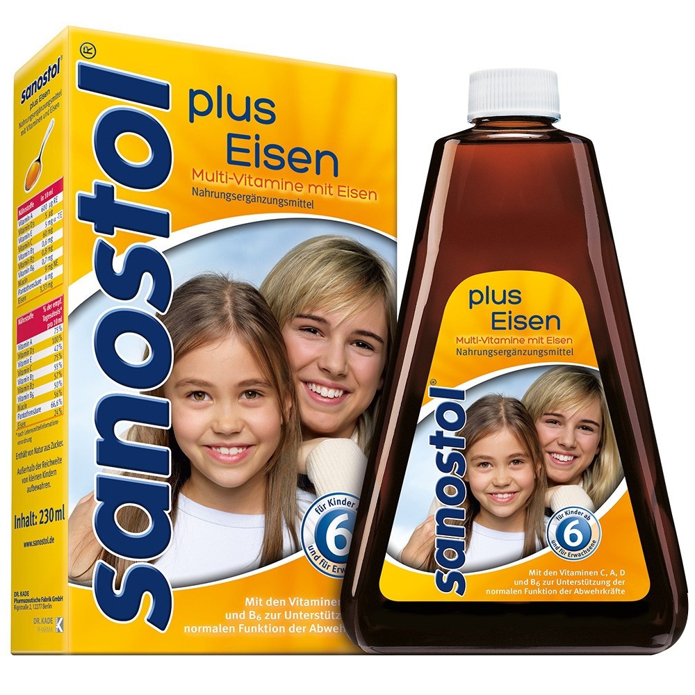 Sanostol Multivitamin syrup enriched with iron 230 ml. / Саностол Мултивитаминен сироп обагатен с желязо 230 мл. - За деца