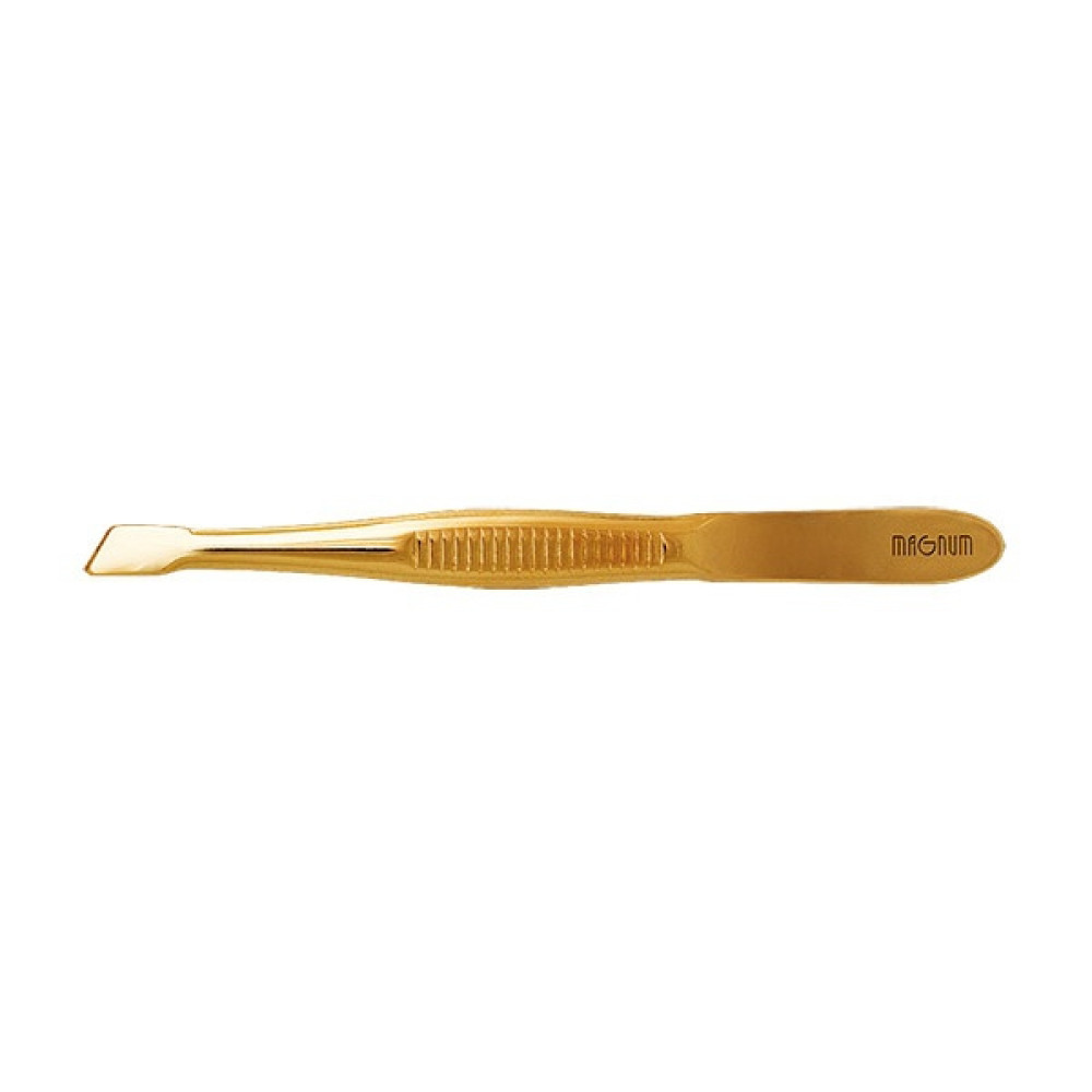 Magnum Tweezers Tweezers tapered gilded 7.8 cm /Магнум Пинсета скосена позлатена 7.8 см - Козметични принадлежности