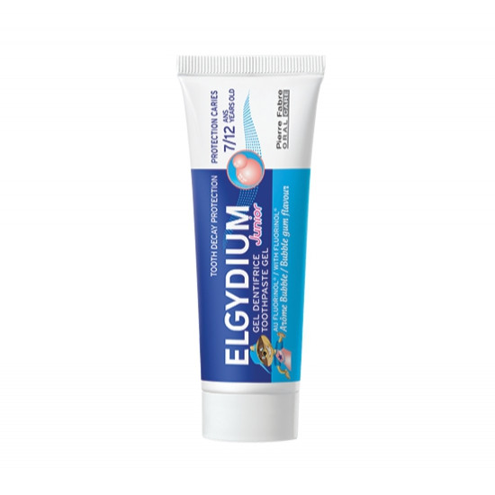 ELGYDIUM JUNIOR BUBBLE GUM паста за зъби за деца от 7 до 12 години ДЪВКА 50 мл