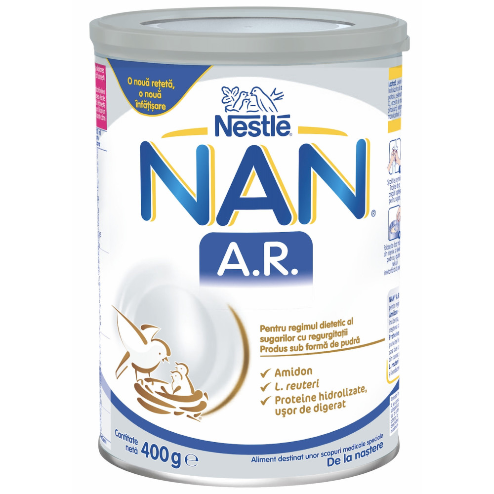 NAN A.R. Адаптирано мляко за кърмачета с повръщане и регургитация х 400гр -