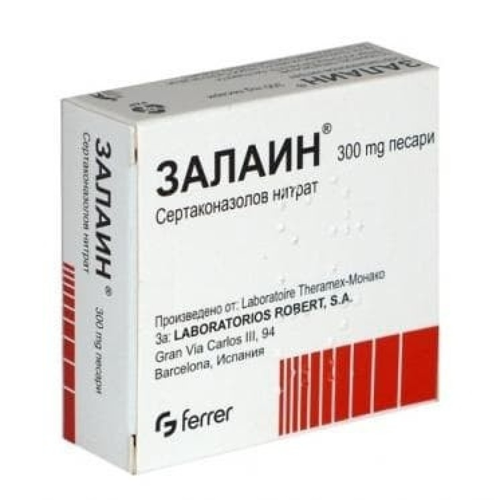 Zalain pessars 300 mg. 1pcs / Залаин песари 300 мг. 1бр - Лекарства с рецепта