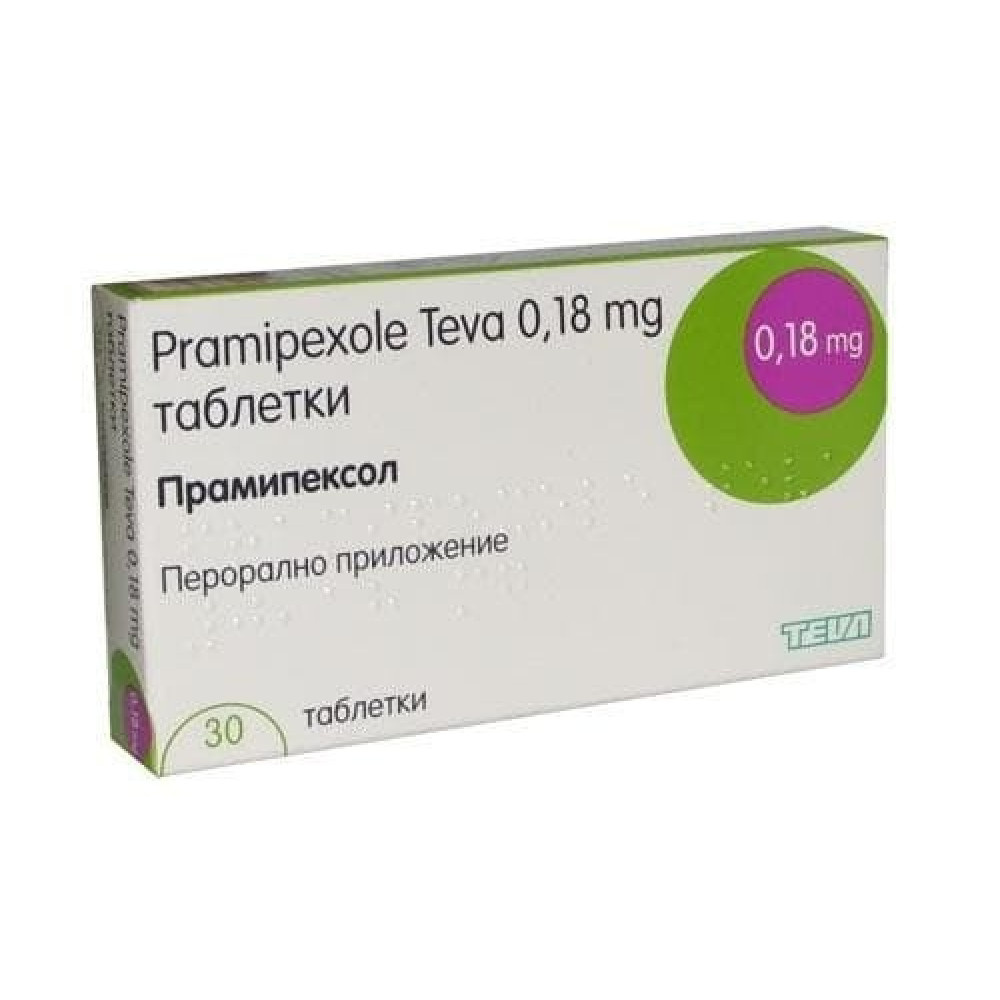 Pramipexole Teva 0,18 mg 30 tablets / Прамипексол Тева 0.18мг 30 таблетки - Лекарства с рецепта