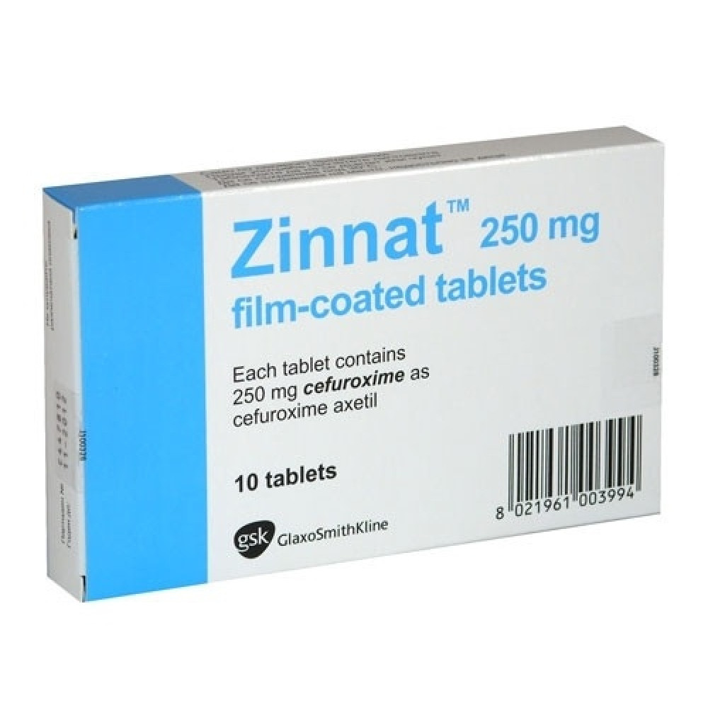 Zinnat 250 mg. 10 tabl. / Зинат 250 мг. 10 табл. - Лекарства с рецепта