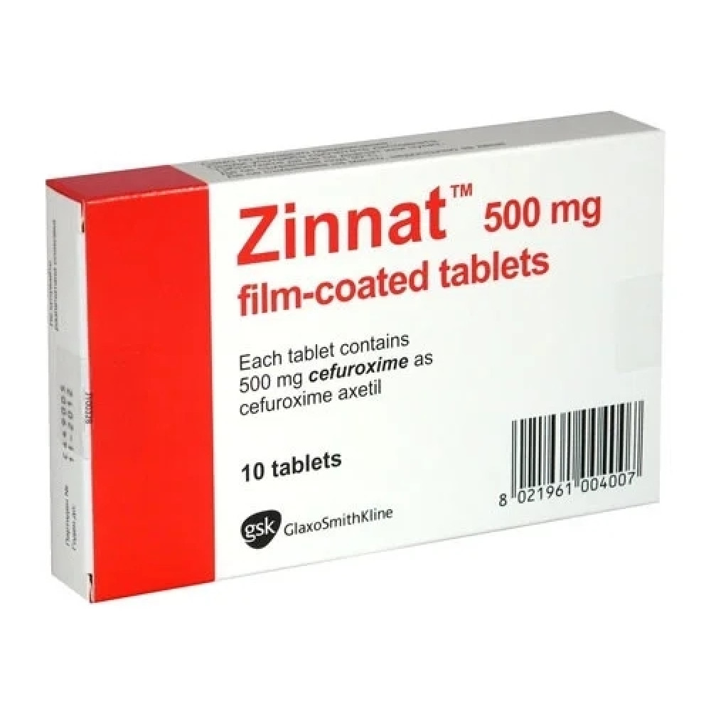 Zinnat 500 mg. 10 tabl. / Зинат 500 мг. 10 табл. - Лекарства с рецепта