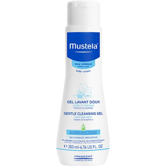 MUSTELA GENTLE CLEANSING GEL HAIR & BODY нежен измиващ гел за коса и тяло за бебета и деца с АВОКАДО 200 мл