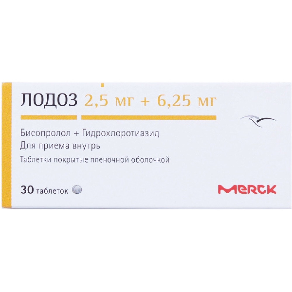 Lodoz 2.5 mg / 6.25mg 30 tablets / Лодоз 2.5 мг/6.25мг 30 таблетки - Лекарства с рецепта