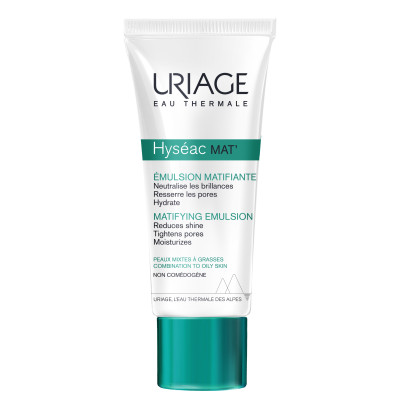 URIAGE HYSEAC MAT EMULSION матираща овлажняваща и стягаща порите емулсия за лице за мазна и комбинирана кожа 40 мл