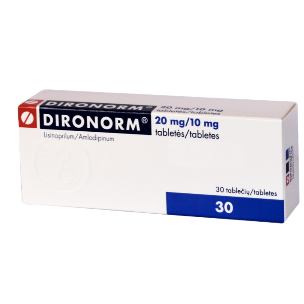 Dironorm 20 mg./10 mg. 30 tabl. / Диронорм 20 мг./10 мг. 30 табл. - Лекарства с рецепта