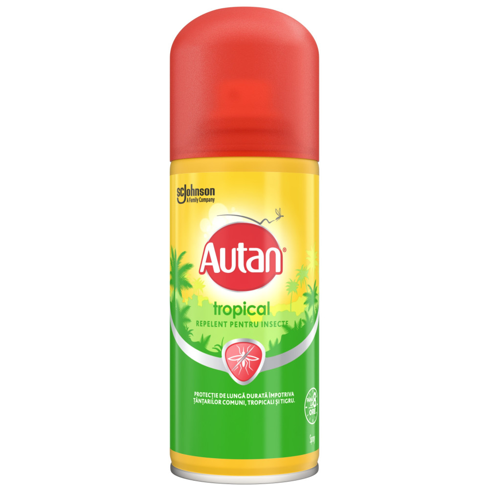 Autan Tropical Dry Spray спрей репелент, който защитава от ухапвания от комари 100мл -